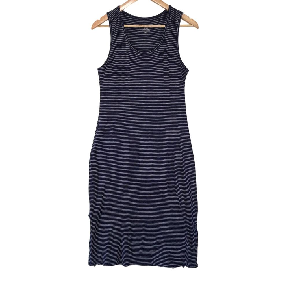 Toad&Co Samba Paseo Striped Midi Tank Dress Navy Coastal Organic Cotton Small